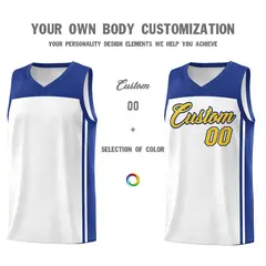 White Royal Classic Sets Basketball Uniform Jersey 3