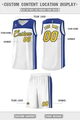 White Royal Classic Sets Basketball Uniform Jersey 5