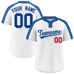 White Royal Classic Style Striped Two-Button Softball Jersey