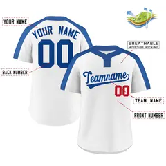 White Royal Classic Style Striped Two-Button Softball Jersey 2