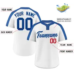 White Royal Classic Style Striped Two-Button Softball Jersey 2