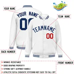 White Royal Classic Style Varsity Full-Snap Letterman Jacket 2