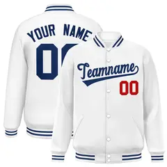 White Royal Classic Style Varsity Full-Snap Letterman Jacket 1