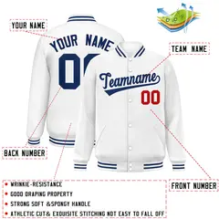 White Royal Classic Style Varsity Full-Snap Letterman Jacket 2