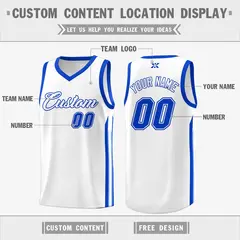 White Royal Classic Tops Mesh Basketball Jersey 2
