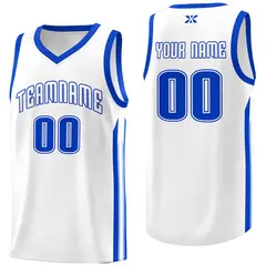 White Royal Classic Tops Mesh Basketball Jersey