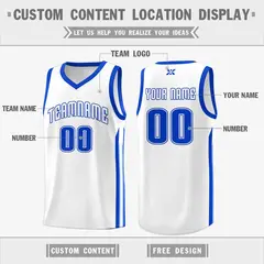 White Royal Classic Tops Mesh Basketball Jersey 2