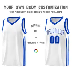 White Royal Classic Tops Mesh Basketball Jersey 3