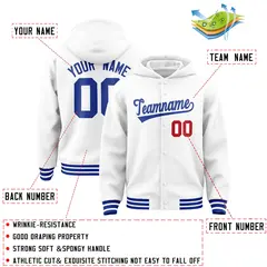 White Royal Classic Varsity Letterman Jacket Hoodie 4