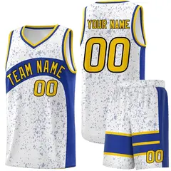 White Royal Dot Graffiti Irregular Pattern Basketball Jersey