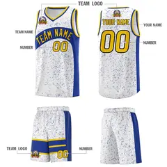White Royal Dot Graffiti Irregular Pattern Basketball Jersey 5
