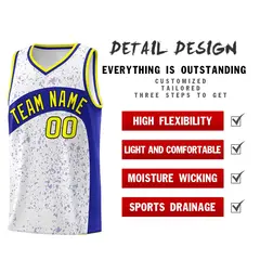 White Royal Dot Graffiti Irregular Pattern Basketball Jersey 2