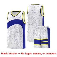 White Royal Dot Graffiti Irregular Pattern Basketball Jersey 7