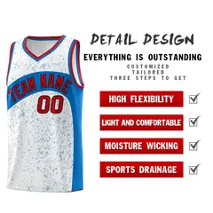 White Royal Dot Graffiti Irregular Pattern Basketball Jersey 2