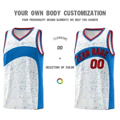 White Royal Dot Graffiti Irregular Pattern Basketball Jersey 3