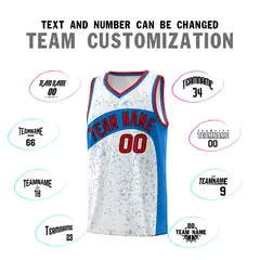 White Royal Dot Graffiti Irregular Pattern Basketball Jersey 4