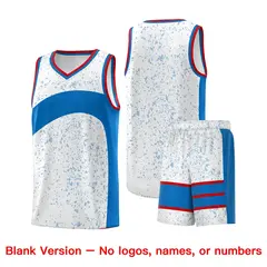 White Royal Dot Graffiti Irregular Pattern Basketball Jersey 7