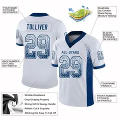 White Royal Drift Fashion Mesh Authentic Football Jersey 2