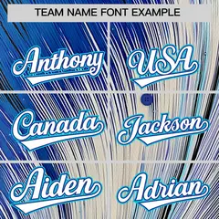 White Royal Fluid Feather Graffiti Baseball Jersey 3