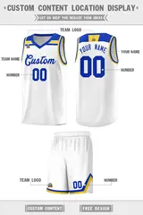White Royal-Gold Classic Basketball Sports Uniform Jersey 2