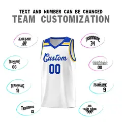 White Royal-Gold Classic Basketball Sports Uniform Jersey 3