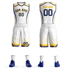 White Royal-Gold Graffiti Points Element Basketball Jersey
