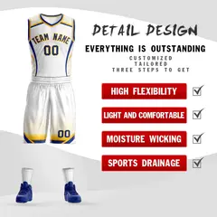 White Royal-Gold Graffiti Points Element Basketball Jersey 2