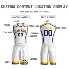 White Royal-Gold Graffiti Points Element Basketball Jersey 3