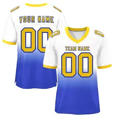 White Royal Gold-Royal Gradient Outdoor Football Jersey