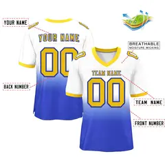 White Royal Gold-Royal Gradient Outdoor Football Jersey 2
