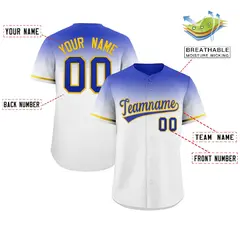 White Royal Gradient Authentic Baseball Jersey 2