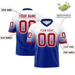 White Royal Gradient Fashion Authentic Football Jersey 2