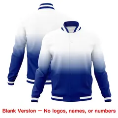 White Royal Gradient Full-Snap Varsity Letterman Jacket 7