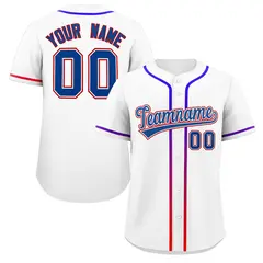 White Royal Gradient Ribbed Authentic Baseball Jersey