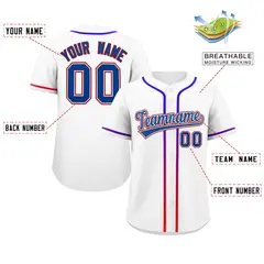White Royal Gradient Ribbed Authentic Baseball Jersey 2
