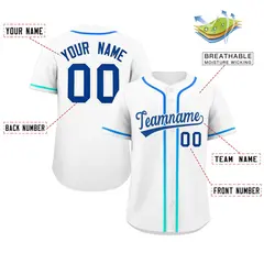 White Royal Gradient Ribbed Authentic Baseball Jersey 2
