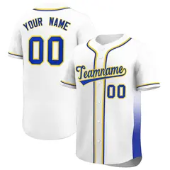 White Royal Gradient Side Authentic Baseball Jersey