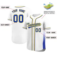 White Royal Gradient Side Authentic Baseball Jersey 2