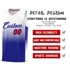 White Royal Gradient Sports Basketball Jersey 2