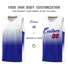 White Royal Gradient Sports Basketball Jersey 3