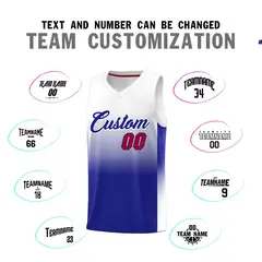 White Royal Gradient Sports Basketball Jersey 4