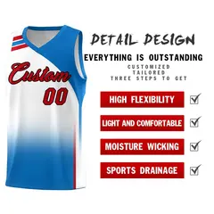 White Royal Gradient Sports Basketball Jersey 2