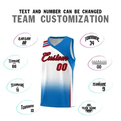 White Royal Gradient Sports Basketball Jersey 4