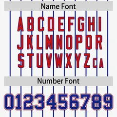 White Royal Gradient Stripe Fashion Sleeves Baseball Jersey 4