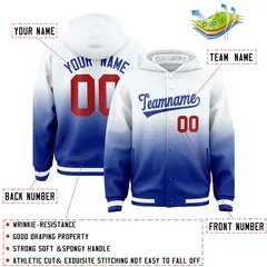 White Royal Gradient Varsity Full-Snap Letterman Jacket Hoodie 4