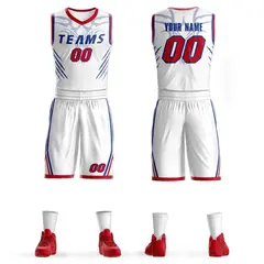 White Royal Graffiti Claw Element Basketball Jersey