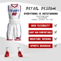 White Royal Graffiti Claw Element Basketball Jersey 2