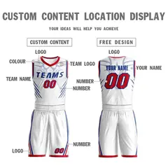 White Royal Graffiti Claw Element Basketball Jersey 3