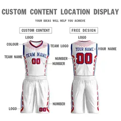 White Royal Graffiti Oblique Bar Basketball Jersey 3