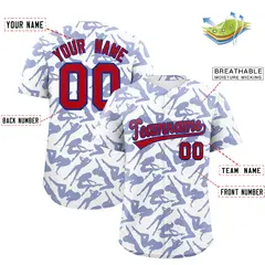 White Royal Graffiti Pattern Baseball Jersey 2